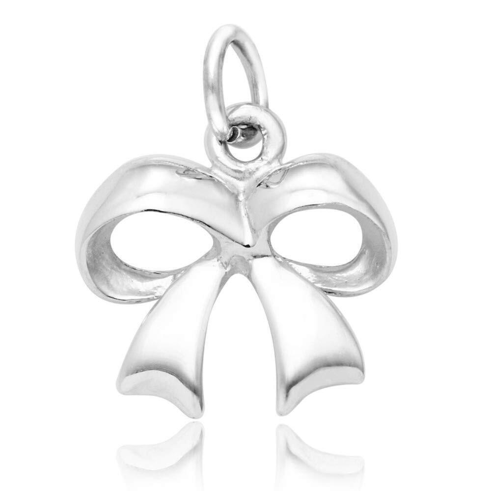 3307 925 Sterling Silver Ribbon Bow Charm Pendant